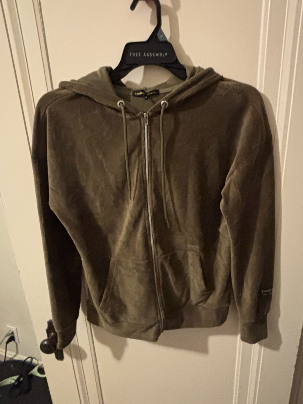 bebe Olive-Tone Zip Hoodie